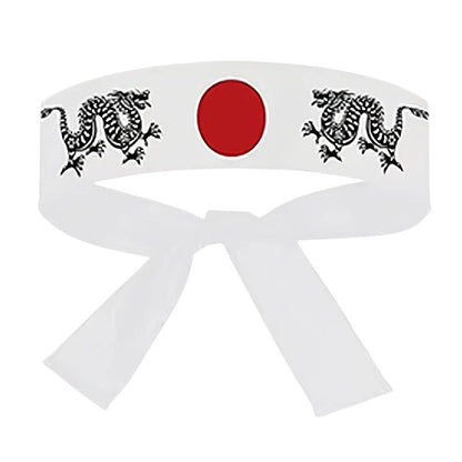 Hachimaki Avec Soleil Rouge Et Dragons