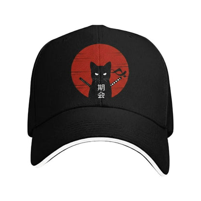 Casquette Japonaise Avec Chat Ninja