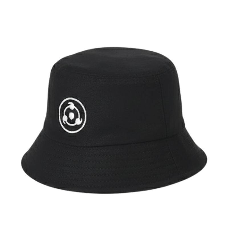 Chapeau Streetwear Noir Avec Logo Brodé Blanc