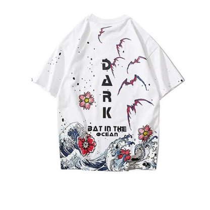 T-Shirt Japonais Avec Illustration Inspirée De L’Océan