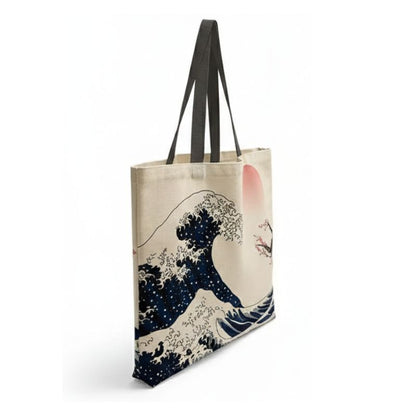 Sac Japonais Avec Mont Fuji En Encre Et Soleil Rouge