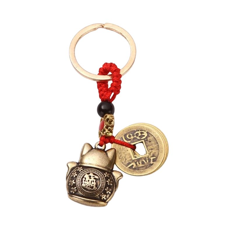 Maneki Neko Porte Clés Feng Shui