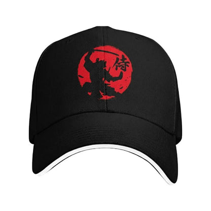 Casquette Japonaise Style Ninja Avec Silhouette Guerrier Dynamique
