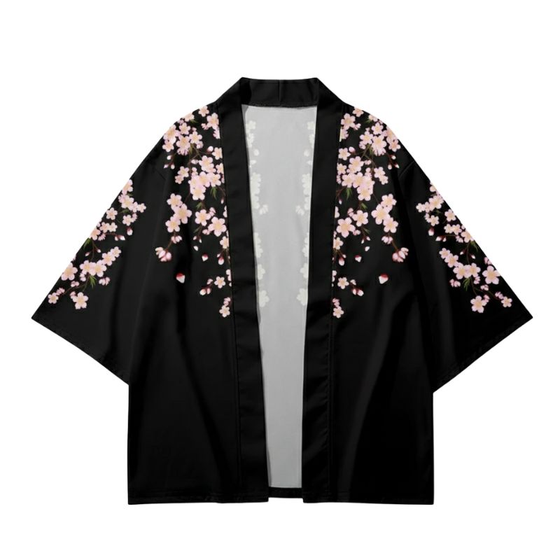 Haori Femme Chic En Imprimé Sakura Délicat
