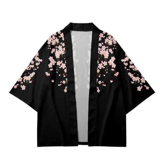 Haori Femme Chic En Imprimé Sakura Délicat