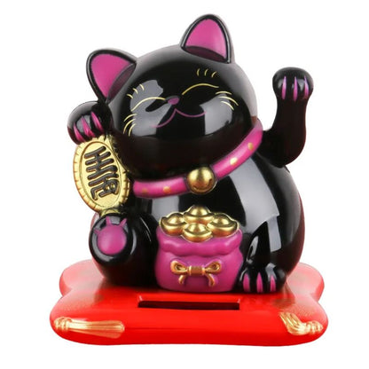 Maneki Neko Souriant À Énergie Solaire