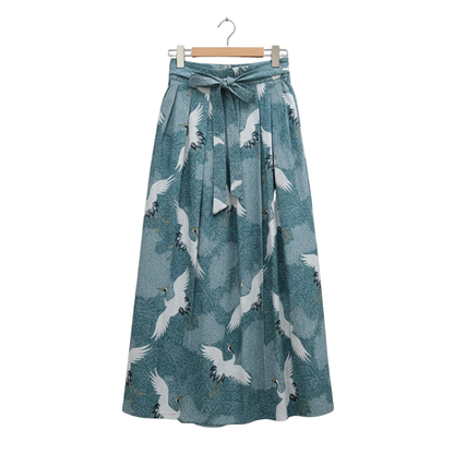 Hakama Femme En Jupe Large Avec Motif Grues