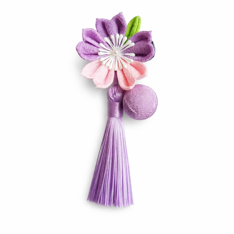 Kanzashi Fleur Avec Pompon