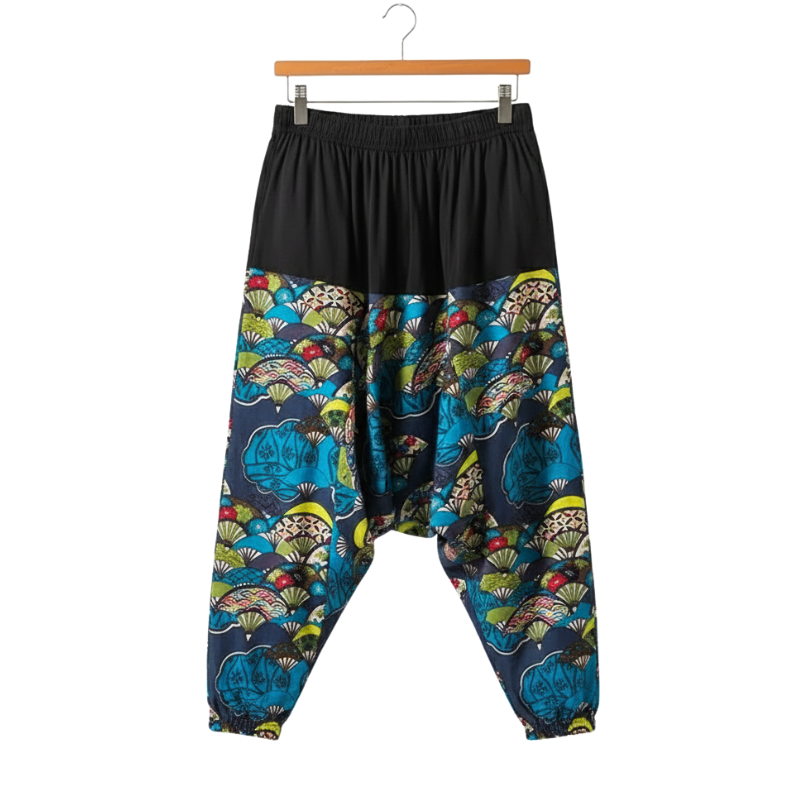 Pantalon Japonais Ample Homme À Motifs Traditionnels