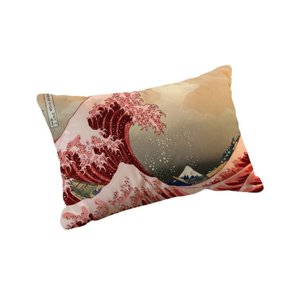Coussin Japonais Décoratif Avec Illustration Vague