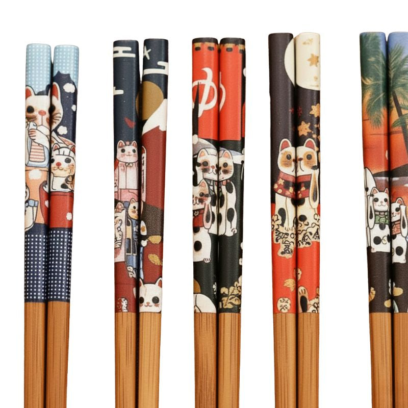 Baguette Japonaise Maneki-Neko En Bambou