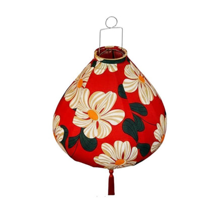 Lanterne Japonaise Suspendue Rouge Motif Fleurs