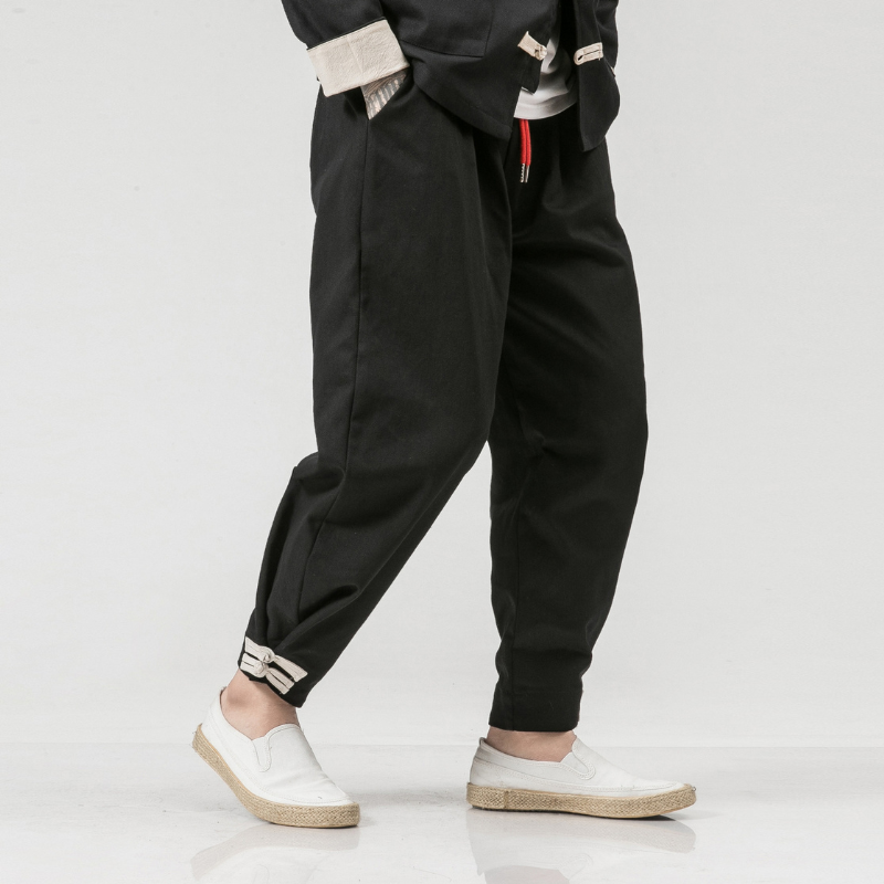 Pantalon Japonais Long Homme Style Minimaliste Tendance
