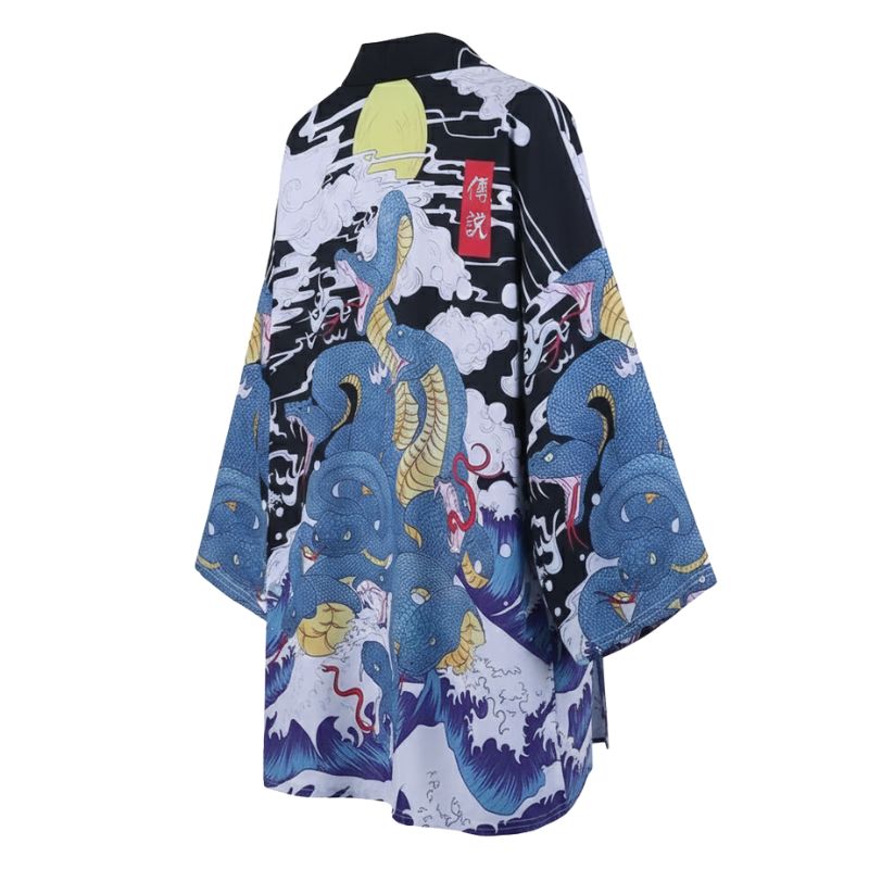 Veste Kimono Style Haori En Design Dragon Mythique