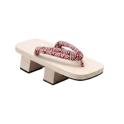 Sandales Geta Avec Lanière Rouge Motif Vagues