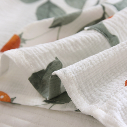 Kimono En Ensemble Pyjama Blanc Avec Motifs Fruits Et Feuilles