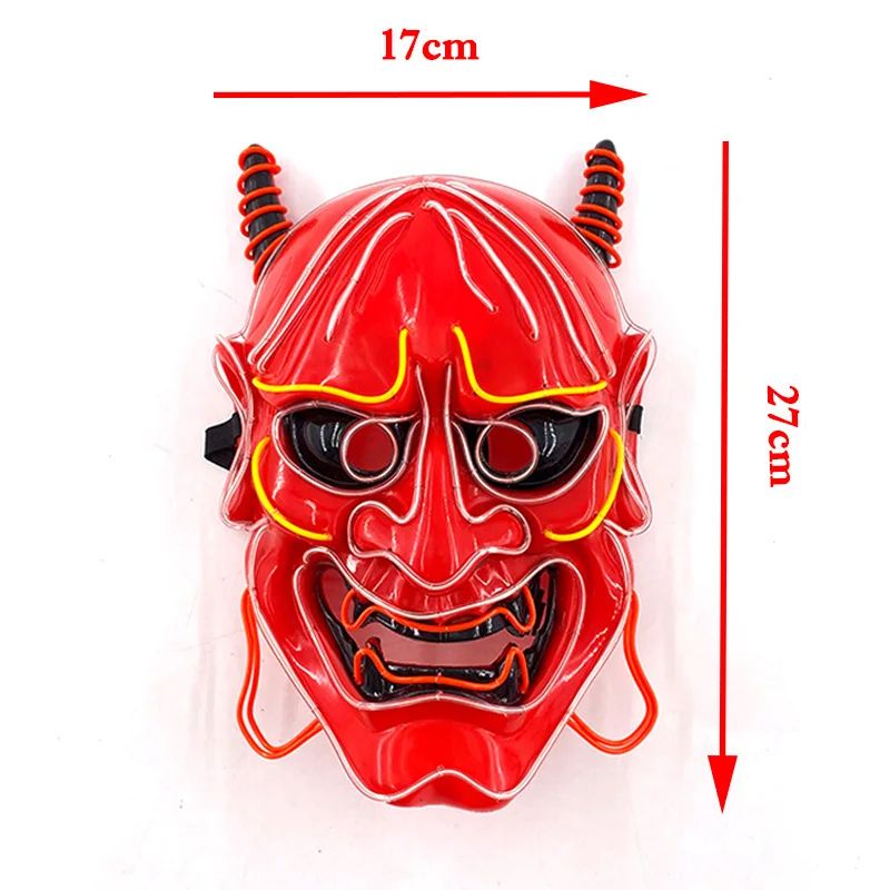 Masque Samouraï Oni LED Avec Effet Lumineux Néon