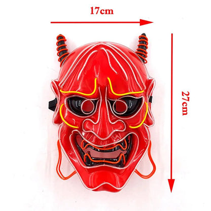 Masque Samouraï Oni LED Avec Effet Lumineux Néon