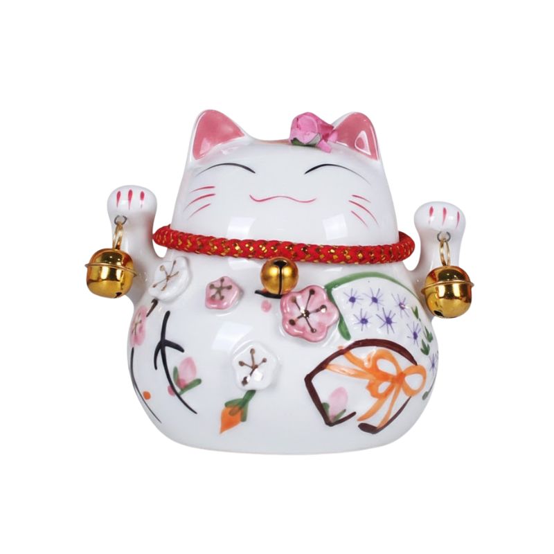 Maneki Neko Figurine En Céramique 11 cm