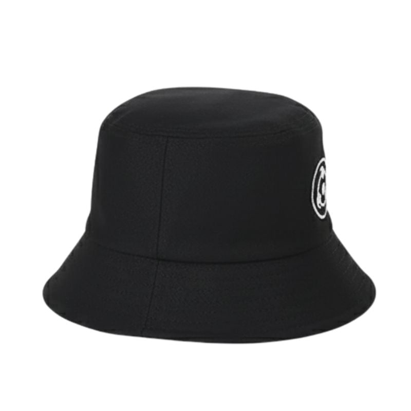 Chapeau Streetwear Noir Avec Logo Brodé Blanc
