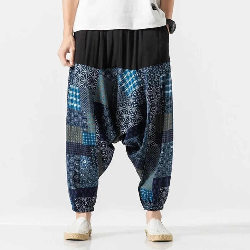 Pantalon Japonais Harem Homme Style Patchwork