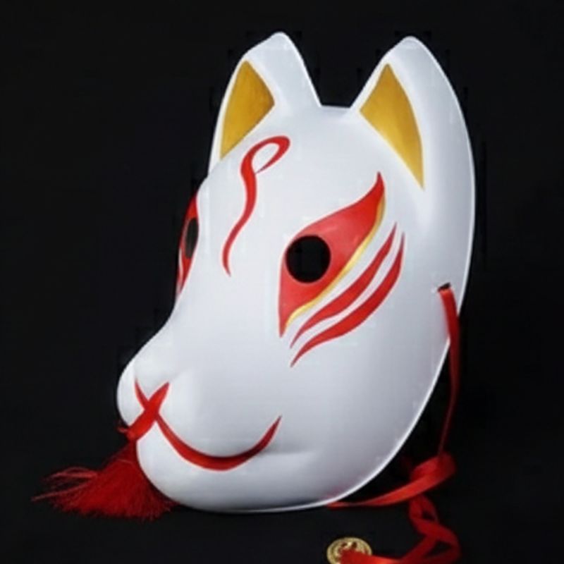 Masque Kitsune Cosplay Avec Forme Renard Stylisée