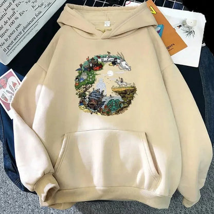 Sweat Japonais En Style Anime Avec Motif Paysage Fantaisie