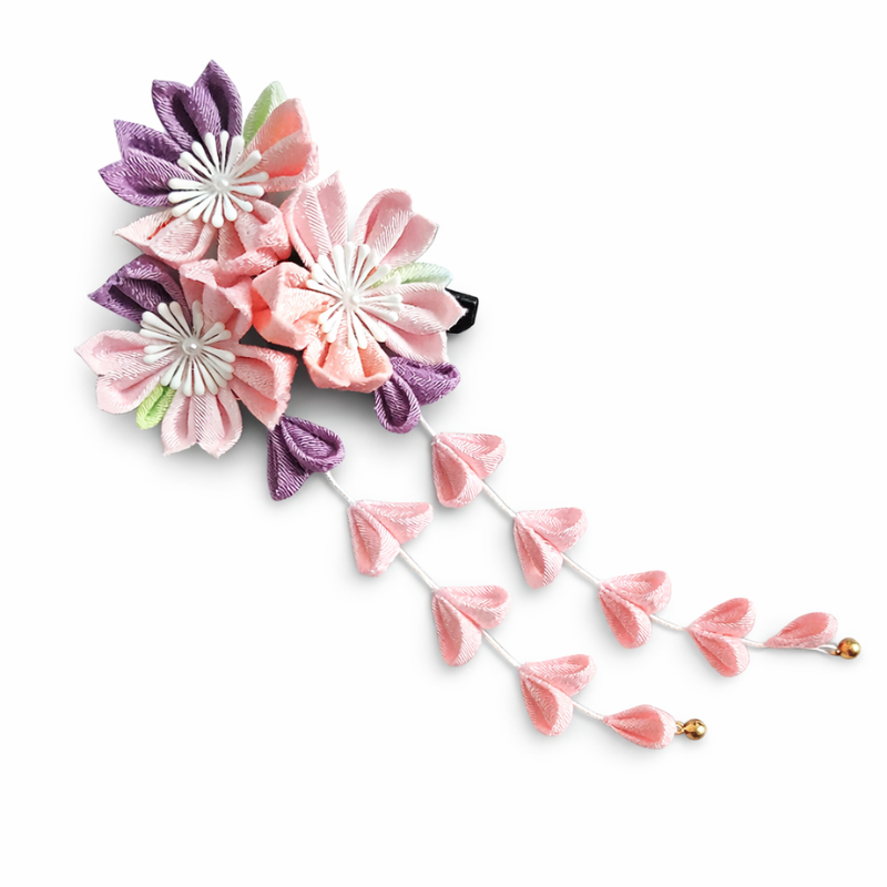 Kanzashi Traditionnel Avec Ornement Fleur