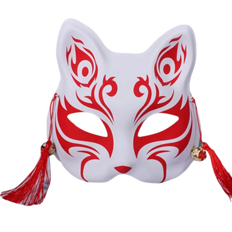 Masque Kitsune Traditionnel Avec Clochettes
