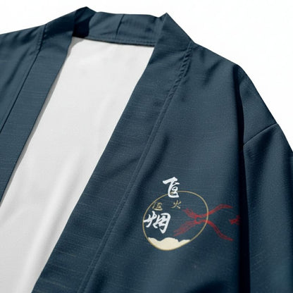 Ensemble Kimono Style Japonais En Veste Ample Et Short D’été