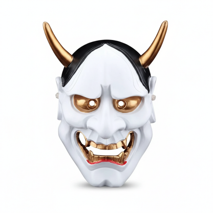 Masque Nô Traditionnel Avec Détails Dorés
