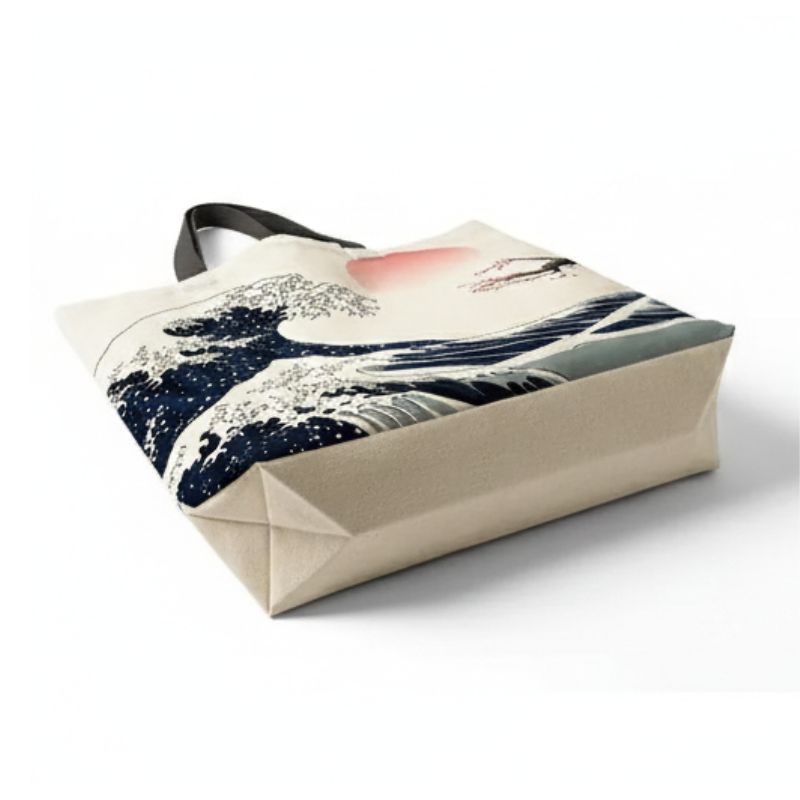 Sac Japonais Avec Motif Grande Vague Et Soleil