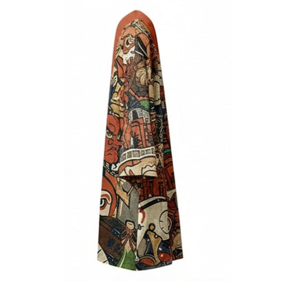Ensemble Kimono Japonais Avec Illustrations Multicolores