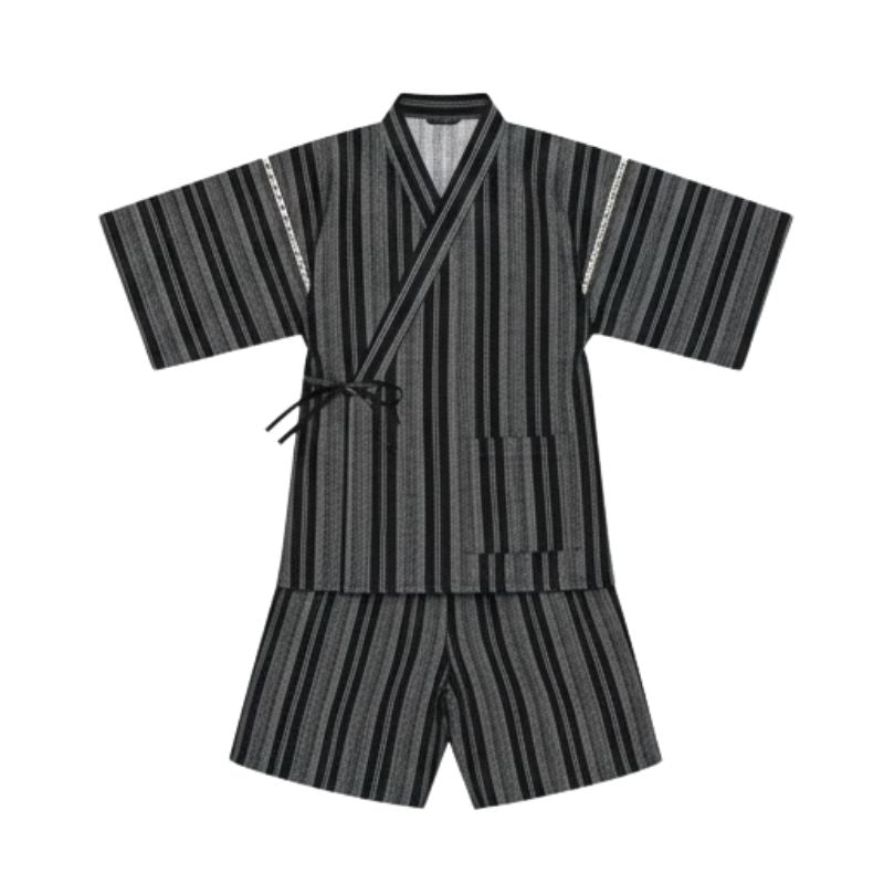 Jinbei Homme Japonais Rayé en Ensemble Kimono Et Short