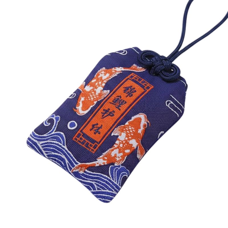 Omamori Japonais Bleu Esprit Koi