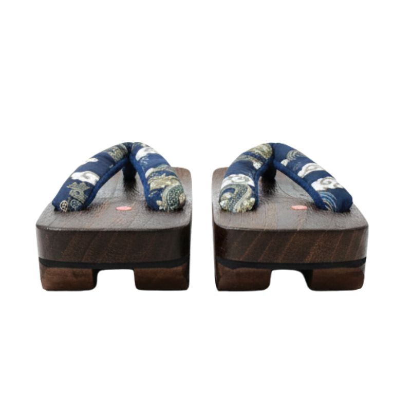 Sandales Geta Traditionnelles Avec Motif Dragon Stylisé