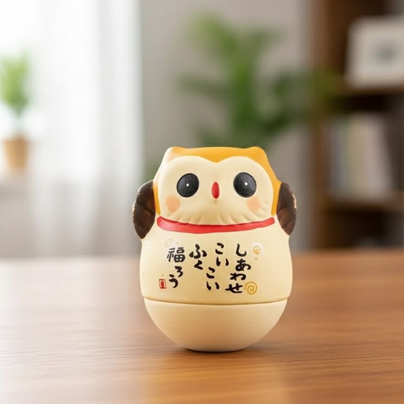 Daruma Hibou aux Grands Yeux
