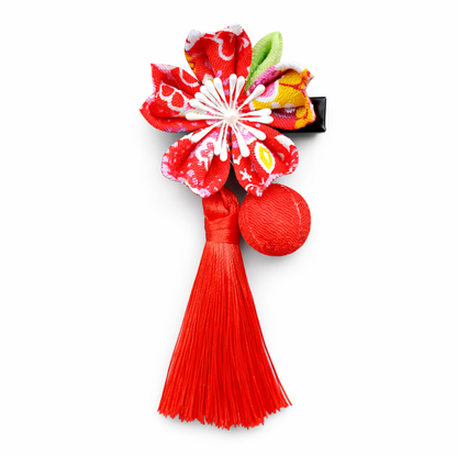 Kanzashi Fleur Avec Pompon