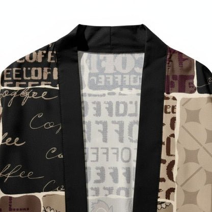 Ensemble Kimono Japonaise Avec Illustration Contemporaine