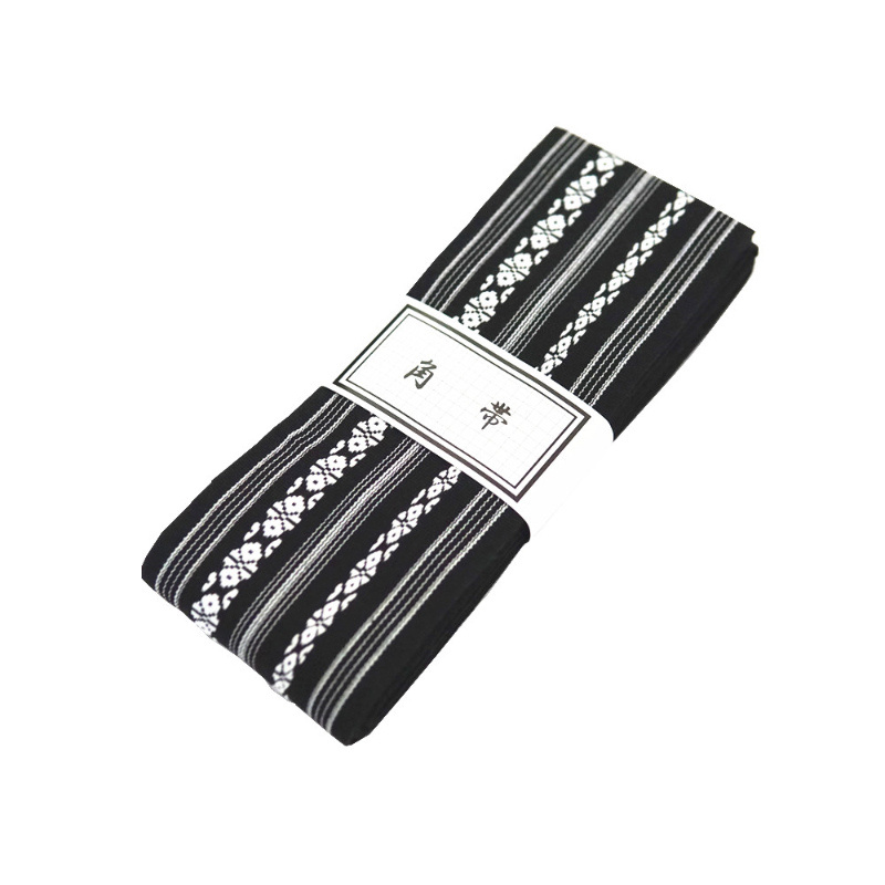Ceinture Obi En Jacquard Avec Motif Rayé Traditionnel