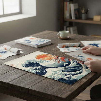 Tableau Japonais Aux Grande Vague