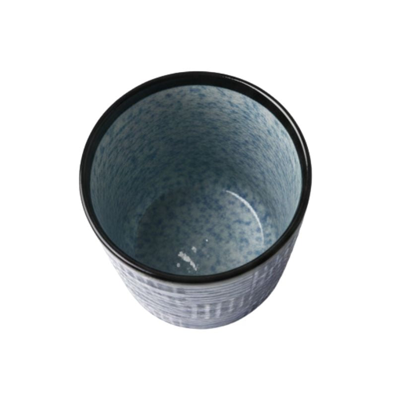 Tasse Japonaise en Céramique Bleue À Motifs Traditionnels