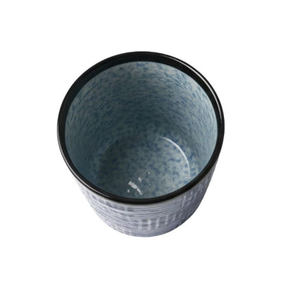 Tasse Japonaise en Céramique Bleue À Motifs Traditionnels