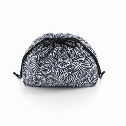 Sac Japonais Avec Motif Vagues Blanches