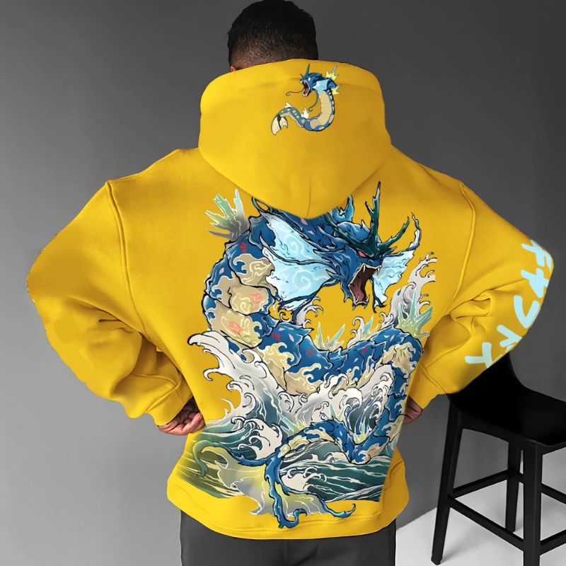 Sweat Japonais Avec Design Dragon Traditionnel