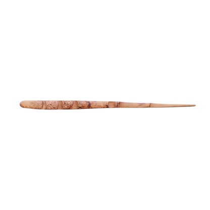Cuillère Matcha En Bois Sculpté Motif Gravé Manche Long