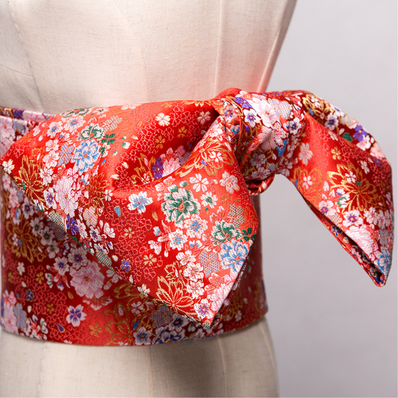 Ceinture Obi Style Geisha Rouge
