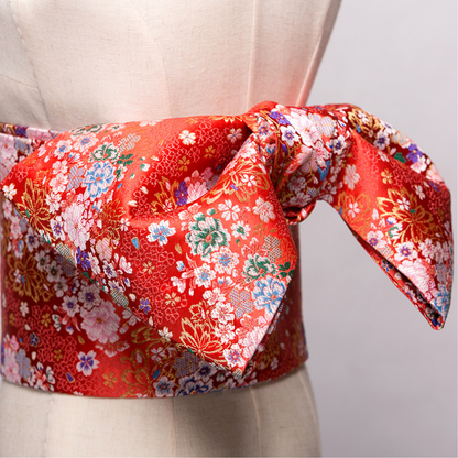 Ceinture Obi Style Geisha Rouge