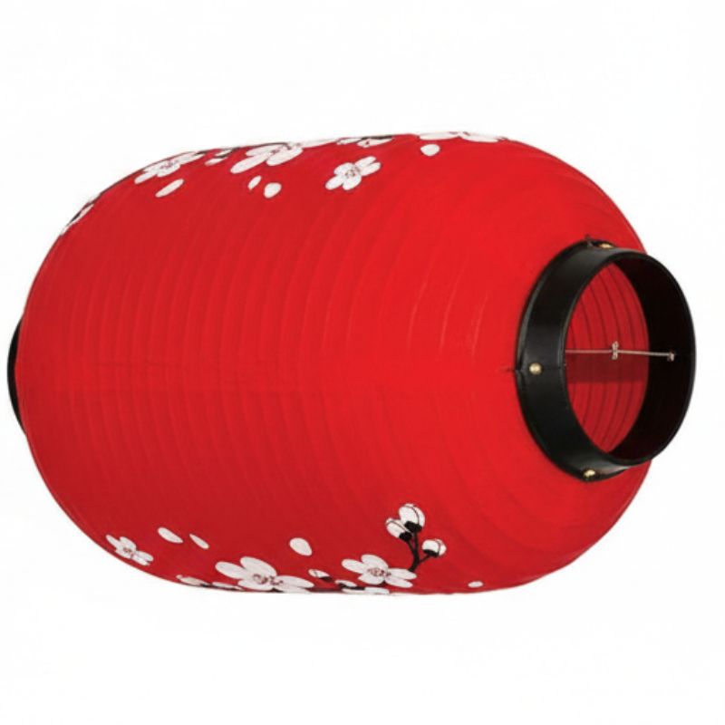 Lanterne Japonaise Rouge Avec Motif Fleurs De Cerisier