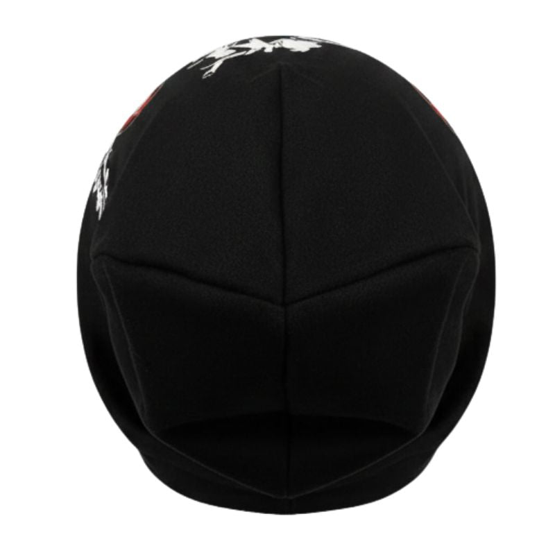 Bonnet Japonais Noir Style Karaté Avec Motif Combattant